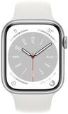 Apple Watch Series 8 (GPS) - 32 GB - 45 mm - Plateado Caja de aluminio with Blanco Caucho Correa deportiva
