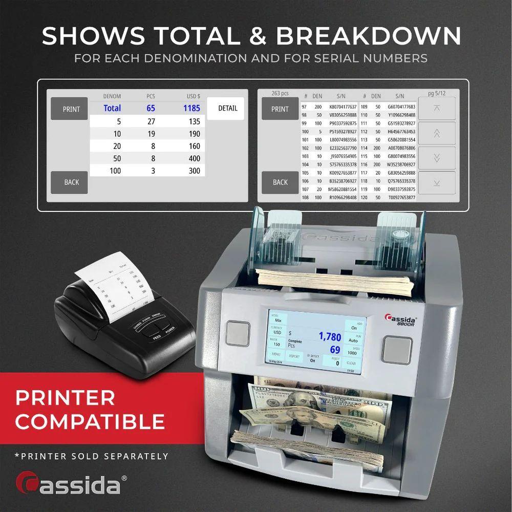 Cassida 8800R V2 Mixed Bill Counter reacondicionado - Reebelo España