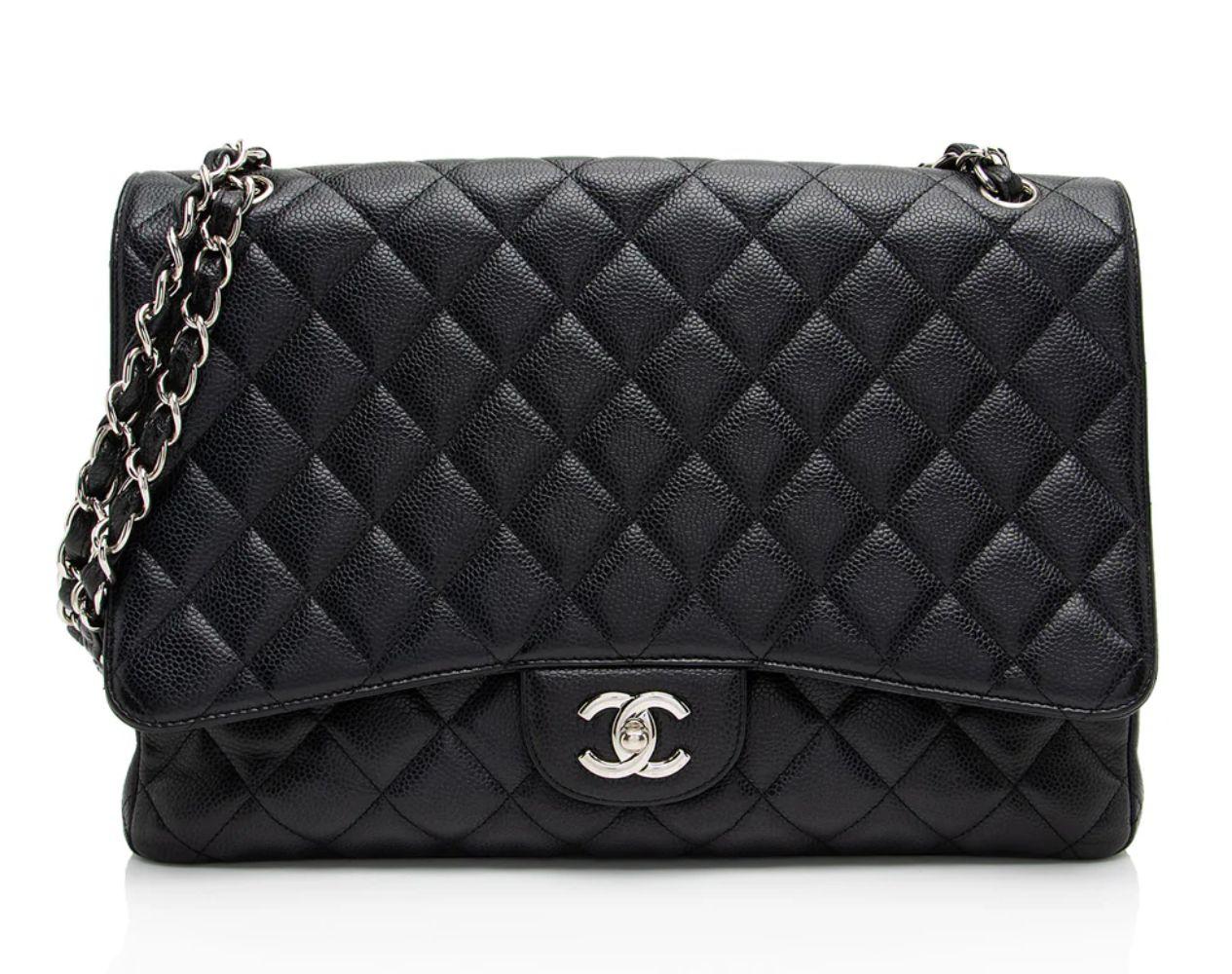 Chanel Caviar Leather Classic Maxi Single Flap Bag reacondicionado - Reebelo España