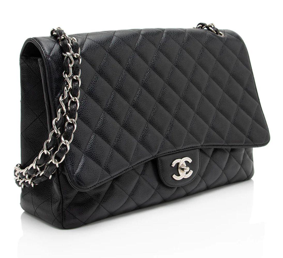 Chanel Caviar Leather Classic Maxi Single Flap Bag reacondicionado - Reebelo España