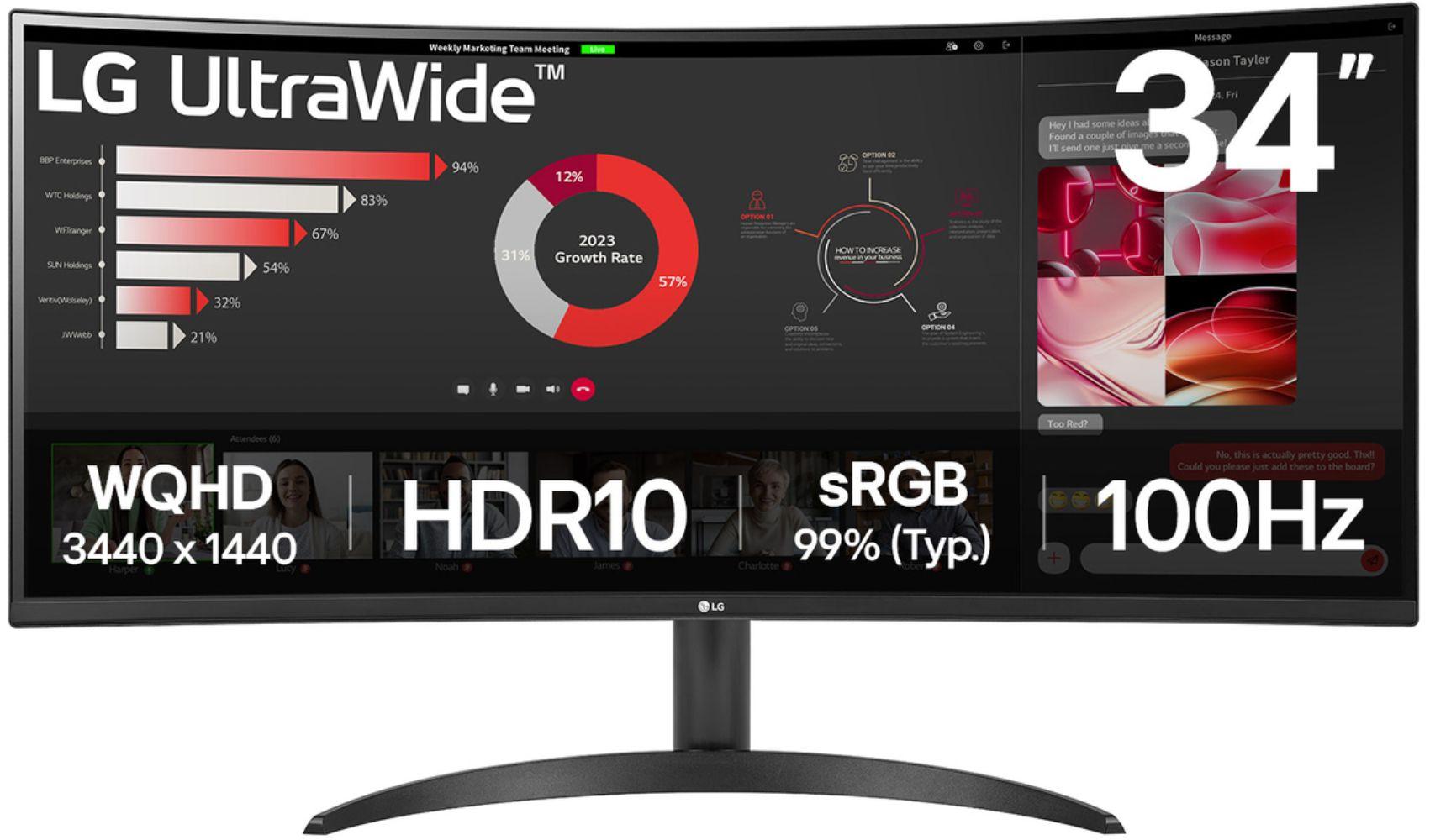 LG 34WR50QK-B Monitor Curvo UltraWide QHD 34" reacondicionado - Reebelo España