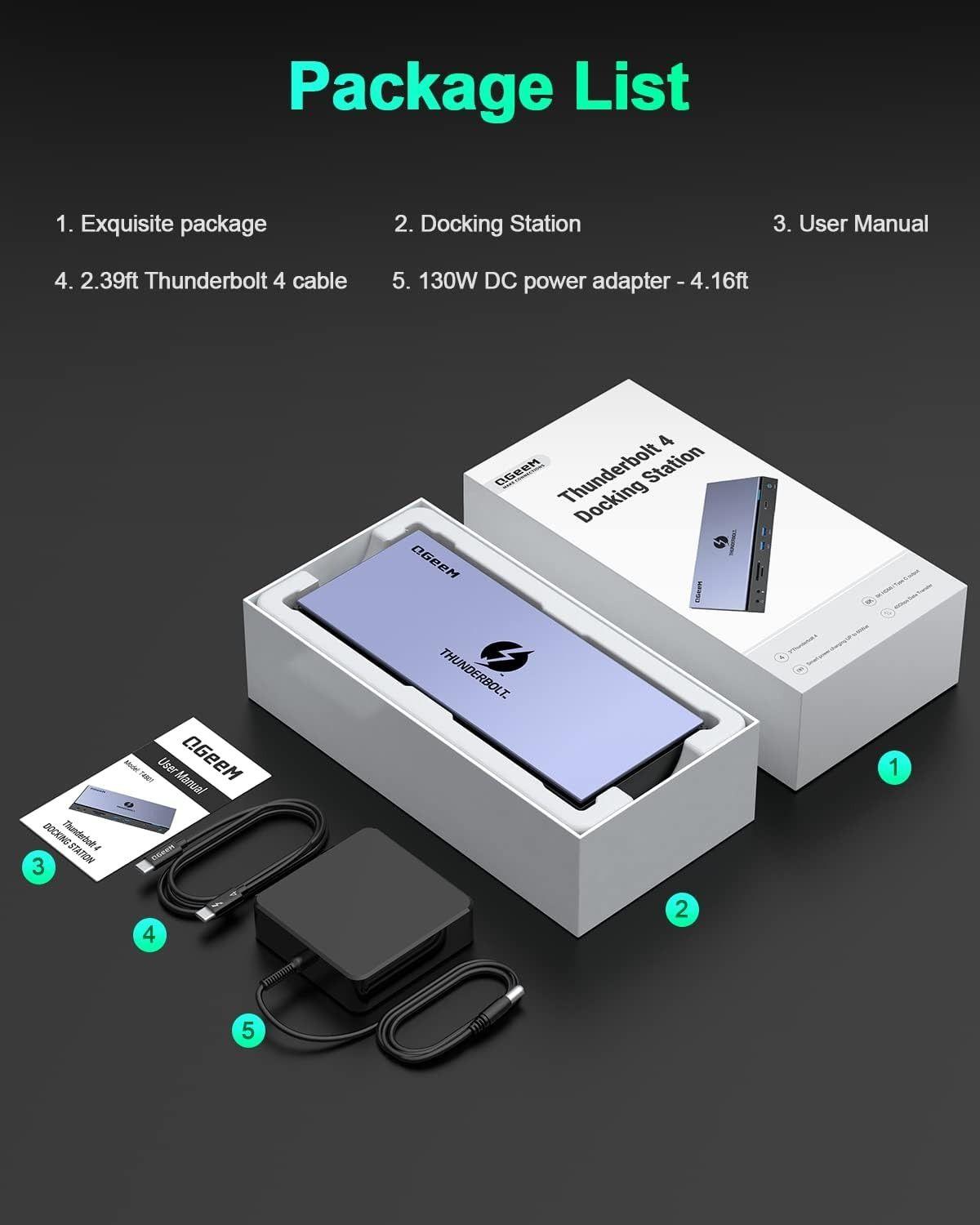 QGeeM 16 in 1 Universal USB C Thunderbolt 4 Docking Station reacondicionado - Reebelo España