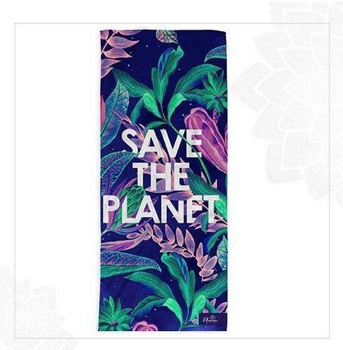 SAVE THE PLANET BEACH TOWEL unisex Eco-friendly beach gym camping towel sand free galaxy art made from recycled plastic bottles reacondicionado - Reebelo España