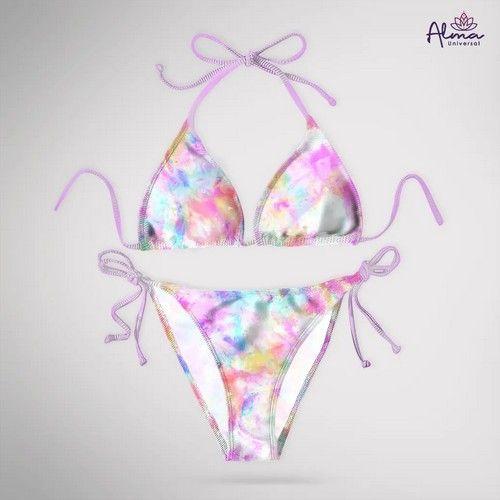 Women bikini Two Piece Swimsuit REVERSIBLE TIE DYE Swimwear made from recycled plastic bottles Variant Size Value M reacondicionado - Reebelo España