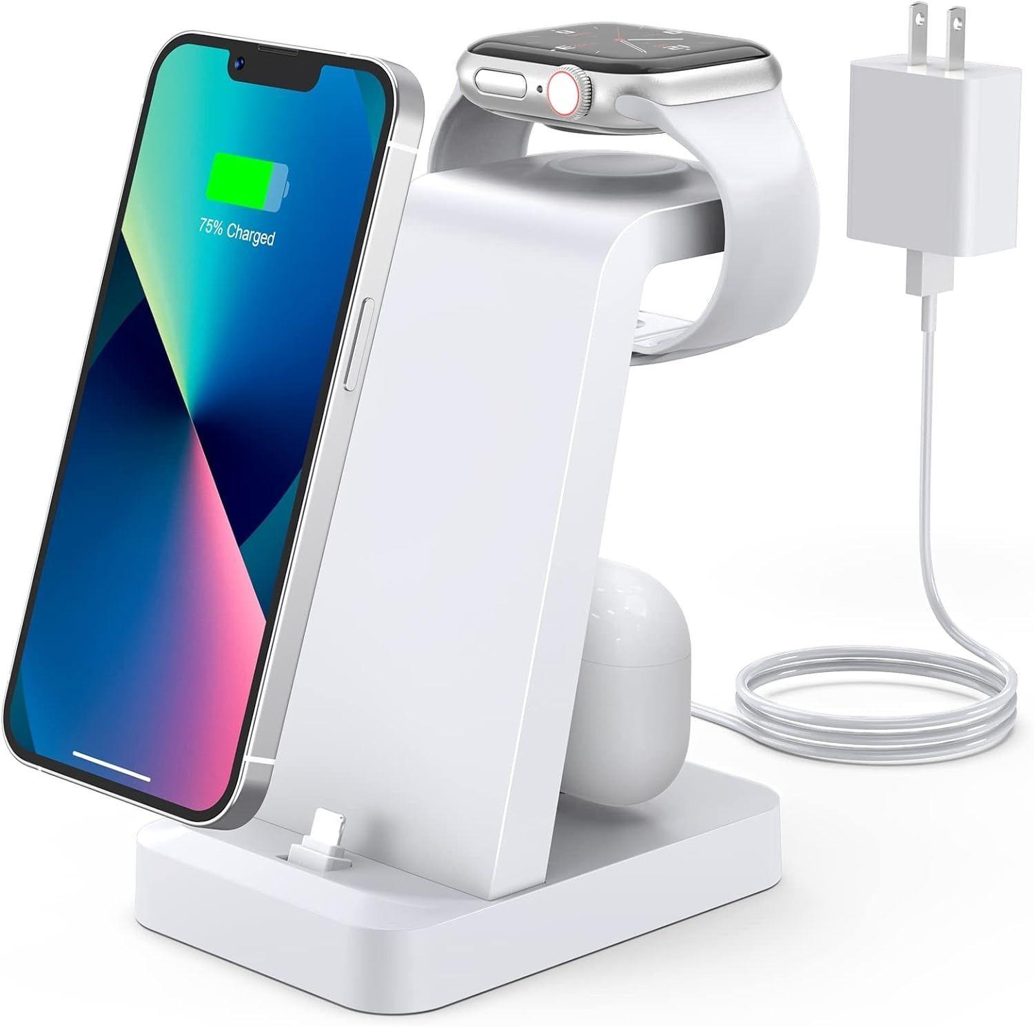 Estación de Carga Woruda 3 en 1, Base de Carga Inalámbrica Rápida para iPhone y Múltiples Dispositivos reacondicionado - Reebelo España